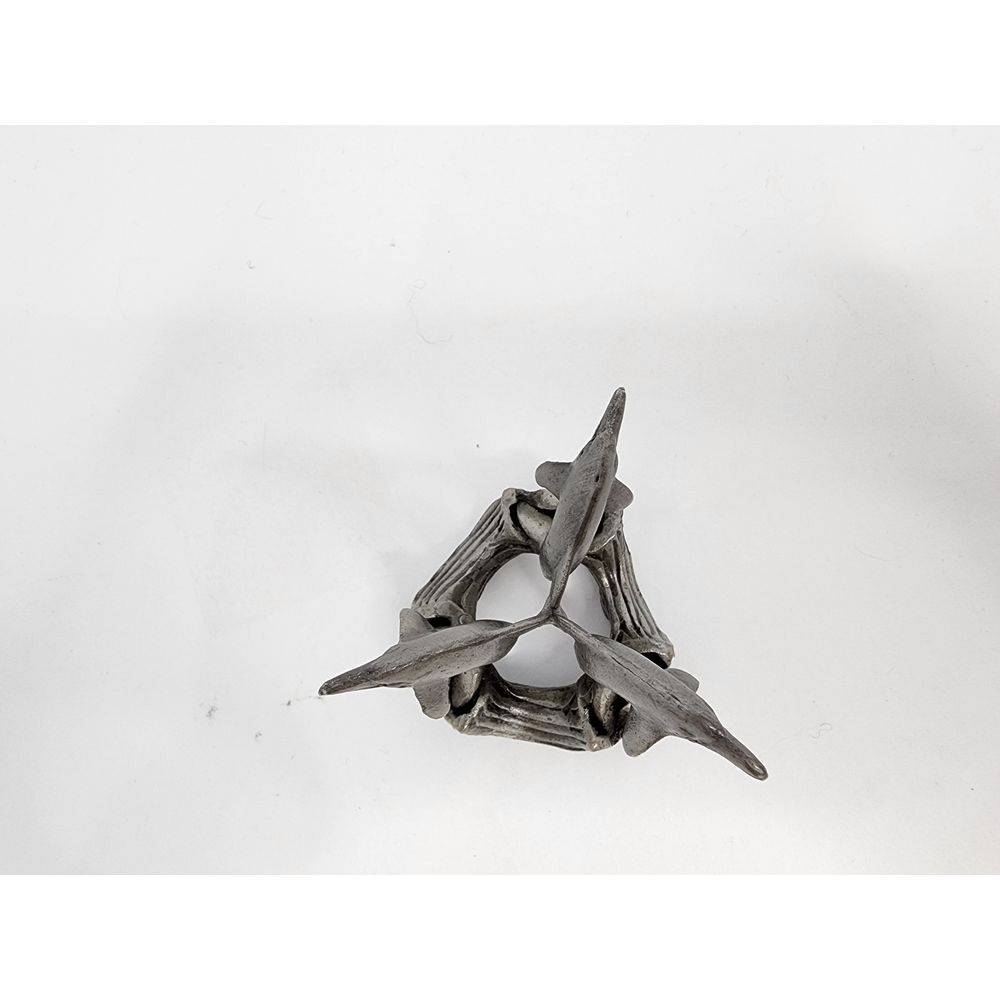 Pewter Dolphin Paperweight Holder with Rhinestones Sunglo 1993 - Picture 7 of 8